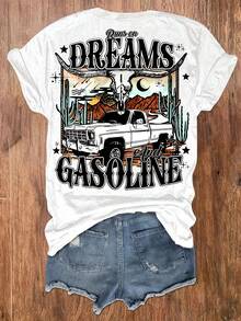 Women's T-Shirt For Spring And Summer - 白色 - 查看 1
