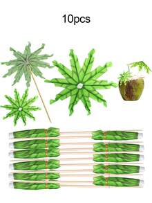1支/10支/20支装鸡尾酒伞,椰子树造型鸡尾酒签,夏季夏威夷纸伞牙签,适用于夏威夷主题派对、鸡尾酒会、泳池派对装饰 - A - 查看 12