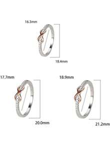 1 Stück S925 Sterling Silber 8-förmiger verdrehter Ring, modernes kreatives minimalistisches Design, elegantes Nischenstück, geeignet für den täglichen lässig-Stil von Frauen, Partys, Urlaub, jedes Feiertagsgeschenk - 8 Schriftart - Übersicht 11