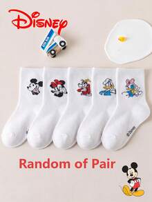1/5/10 Pairs Disney Mickey Minnie White Socks, Cute Winter Children's Socks - Multicolor - View 20