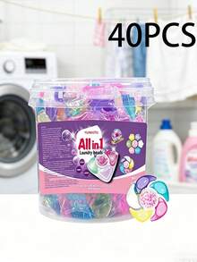 Family Size 5-In-1 Concentrated Laundry Detergent Pods, Fragrant Long-Lasting Scent Beads, Powerful Deep Cleaning Stain Removal, Multi-Effect Softening And Long-Lasting Fresh Fragrance Detergent - Liquid - View 8
