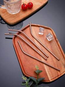 Bộ 5 cọ vệ sinh ống hút bằng thép không gỉ, phụ kiện ống hút cong dùng cho đồ uống sáng tạo, trà sữa, cà phê. - Xem 10