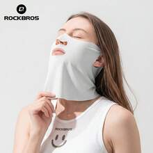 ROCKBROS 1 chiếc khẩu trang mùa hè bằng lụa băng mát lạnh, thoáng khí, thấm hút mồ hôi, chống nắng, che phủ toàn mặt và cổ khi đạp xe ngoài trời mùa hè. - màu đen - View 9
