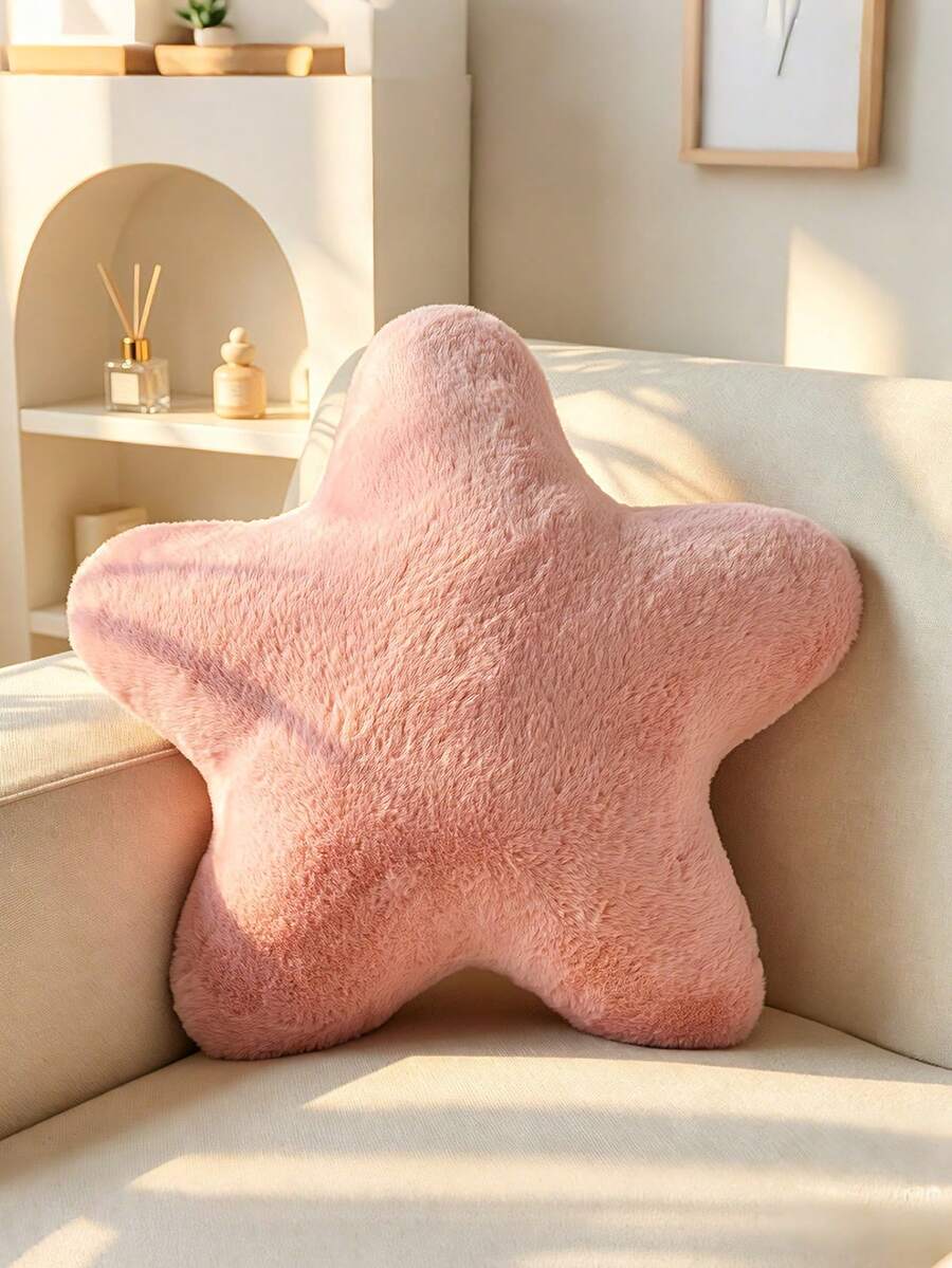 1個星星造型抱枕,床與沙發裝飾星星枕頭,星星絨毛地墊,適合房間裝飾,柔軟可愛舒適的沙發與臥室靠墊,臥室裝飾室內與室外抱枕,適合7月4日日愛國主題 - 粉色 - 查看 1