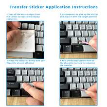 Korean Character Keyboard Transfer Stickers For Laptop And Desktop Computers, White, Black, Orange, Blue Optional, Transferable, Peel Film To Leave Letters, Convenient For Typing, Office And Study, Computer Accessories - View 11