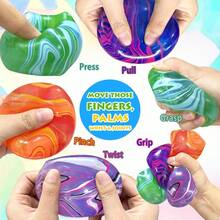 Endless Squeeze! Rotating Marble Texture Squishy Cube Toy, Slow Rebound, Effective Stress Relief. This Anxiety Relief Gadget In 4 Vibrant Colors Is Great For Daily Relaxation And Gift-Giving - Multicolor - View 3