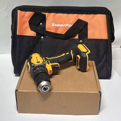 SuperPan 20V Brushless Cordless Drill, Bare Tool, With 25+1 Torque Settings, 2-Speed Adjustable, LED Light, Suitable For Home Improvement, Wood & Metal Drilling, DIY Projects, Comes With Tool Kit