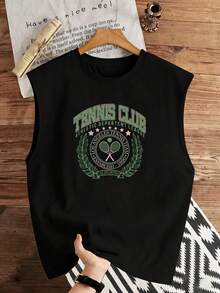 Áo vest không tay dáng rộng thoải mái phong cách tennis kiểu Mỹ cổ điển GRDR dành cho nam, thích hợp cho mùa hè. - màu đen - Xem 3
