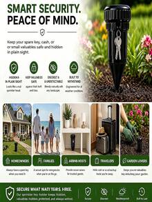 5pcs Realistic Faucet Key Hidden Box, 3pcs/2pcs/1pc Outdoor Garden Yard Lawn Waterproof Key Storage Box, Easy To Insert Underground, Waterproof And Corrosion Resistant - Multicolor - View 12