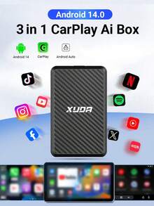 Đầu phát đa phương tiện thông minh XUDA Android 14 mới, hỗ trợ CarPlay và Android Auto không dây, bộ xử lý lõi tứ, RAM 4GB + ROM 32GB, cắm là chạy, tích hợp sẵn ứng dụng, hỗ trợ 98% CarPlay hoặc Android Auto có dây của các nhà sản xuất thiết bị gốc. - A - Xem 9