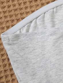 Light Gray Cotton 2 Pieces Outfit For Teen Girls, Sleeveless Tube Top & Elastic Waist Shorts, Soft Loungewear Set For Casual & Lounging(YY1404) - Grey - View 5