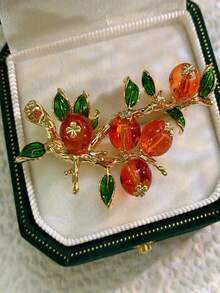 Broche de joyería de moda con rama de caqui | Artículos de fiesta - Multicolor - Ver 6