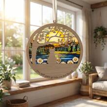 1/4pcs Wooden Acrylic Pet Silhouette Hanging Wall Decor, Customizable Cat Dog Memorial Plaque, Spooky Minimalist Style, Indoor Door Window Decor, Pet Loss Sympathy Gift Haunted House Home Ornament - Multicolor - View 8