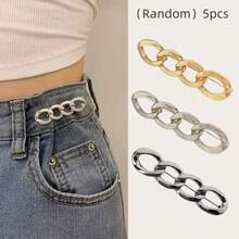 Bộ 3/6 khóa điều chỉnh đa chức năng, phù hợp với quần jeans, thắt lưng khóa kim loại thời trang có thể tháo rời, đai nịt eo, phù hợp với mọi kích cỡ từ lớn đến nhỏ, đai nịt tay áo khoác và váy không lộ cổ. - A - Xem 12