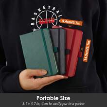 2pcs (A6 Notebook + 1 Pen) Small F Pink Notebook Pocket Diary, 3.7" X 5.7", A6 Mini Notebook With Pen, Small Leather Notebook - 1 Set - View 3