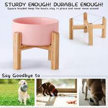 带支架的加高猫碗/陶瓷狗碗，适用于小型和中型犬，可作食物和水碗，加重宠物喂食碗，大理石纹陶瓷狗碗 - 400毫升 - 查看 5