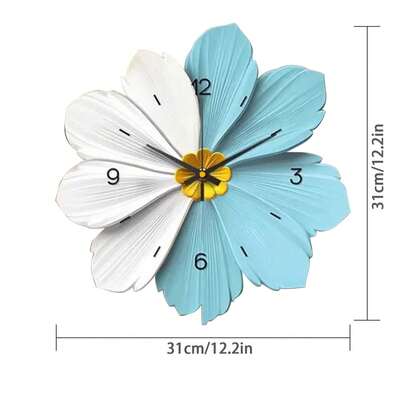 1 chiếc đồng hồ treo tường chạy bằng pin, thiết kế hoa văn sáng tạo, thanh lịch, không gây tiếng ồn, lấy cảm hứng từ Dopamine, dùng để trang trí nhà cửa.