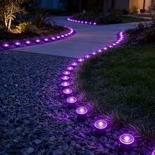 UMEUC 30LED Outdoor Solar Ground Lights, IP54  Weather-Resistant Pathway Lights For Garden Walkway, Yard, Patio, Camping, Party, Wedding, Festival Decorative Landscape Lighting - Purple - View 3