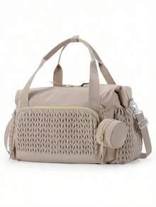 1pc Multi-Functional Compartment Mommy Bag, Hanging Bag, Handbag, Shoulder Bag, Cosmetic Bag, Portable Maternity & Baby Bottle, Diaper Pad, Organizer Bag - Multicolor - View 8