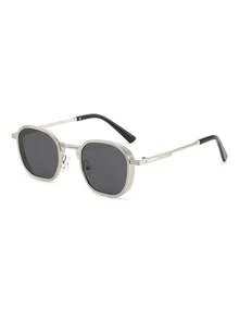 1 Pair Women's Silver Metal Frame Chic American Style Fashion Glasses - Silver - View 2