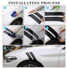 2 Pair Racing Sport Stre L Decals  Car Fender Ood Bumper Trunk Auto Stre Grapic Stickers Rations  Pickup Veicle SUV Truck Off- Black - Black - View 7