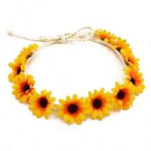 Fresh And Sweet Style - Artificial Flowers - White Daisy Headband, Sunflower Headband. Suitable For Outdoor Weddings, Bridesmaid Looks, Lawn Parties, Unique Outfits, Valentine's Day Decor - Multicolor - View 11