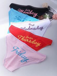 7-Pack Plus Size Weekly Panties For Women, No Repeat For 7 Days, I Love Sundays, Summer Plus Size,Plus Size Panties - Nhiều màu - Xem 3