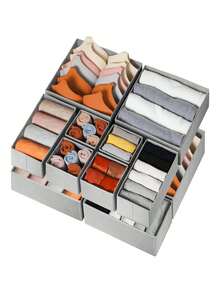 Oaoleer 12PCS/Set Drawer Organizer Clothes, Dresser Organizer For Nursery Bedroom Closet Organization And Storage - Baby Clothes Organizer Bins - Drawer Divider For Sock Underwear Bra Ties - View 11