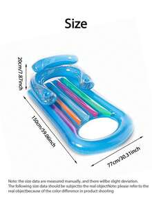 Ghế nằm thư giãn bơm hơi PVC có gối, tay vịn, giá để cốc và tựa lưng, đệm mềm, giường nổi gấp gọn, phao bền chắc, di động dành cho người lớn, thích hợp cho hồ bơi, bãi biển, tiệc nước mùa hè. - Nhiều màu - Xem 4