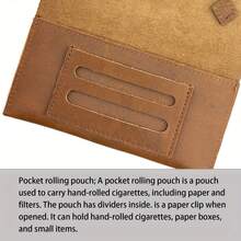 Genuine Crazy Horse Leather Tobacco Bag Retro Vintage Multi-Purpose Storage Pouch Portable Tobacco Carry Bag Gift For Men Special Occasion - to lớn - Xem 9