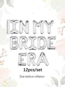 13件套婚礼主题气球套装，包含16英寸多色“In My Bride Era”气球横幅，非常适合准新娘时期、婚礼派对装饰、新娘送礼会气球，也适用于婚礼装饰、新娘送礼会、订婚派对装饰、婚礼主题派对用品。 - 彩色 - 查看 11