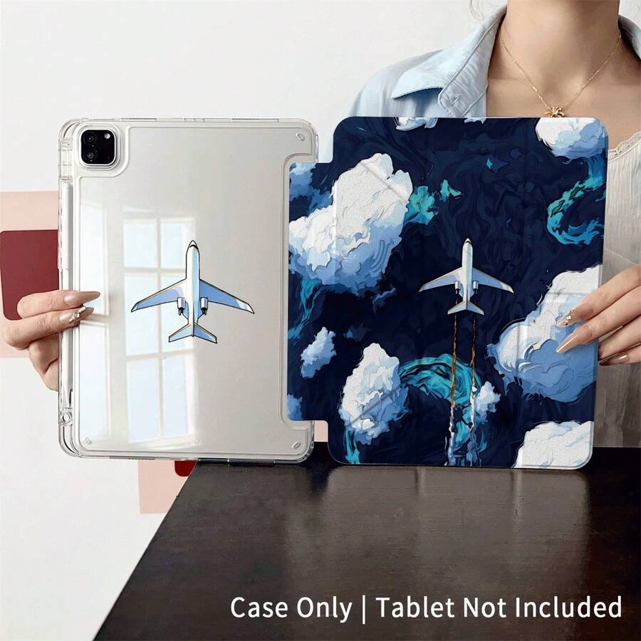 1 件装飞机云打印平板电脑保护套,兼容 iPad,通用智能保护套 - 兼容 iPad Air 6/5/4、10 (10.9 英寸)、iPad Pro 2024/M3/A16 2025 - 优质保护套,适用于工作、旅行和居家使用 - 兼容 Galaxy Tab A8/A9+/S6 Lite/S7/S9 FE+/S10+、小米平板电脑 5/5 Pro/6/6 Pro/7/7 Pro/6S Pro、OPPO 平板电脑、华为 MatePad 和荣耀平板电脑 - 彩色 - 查看 1