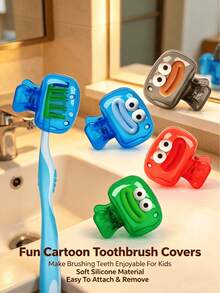 6/3/1pc Random Color Toothbrush Head Protector, Portable Travel Toothbrush Case, Electric Toothbrush Protective Cover, Toothbrush Dust Cap, Storage Cover, Top Cover/Travel Essential - One Size - View 8