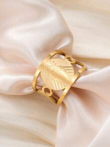 1pc Minimalist Stainless Steel Virgin Mary Adjustable Open Ring, Lucky Fashion Ring For Men And Women, Gift For Friends - Simple Series - View 7