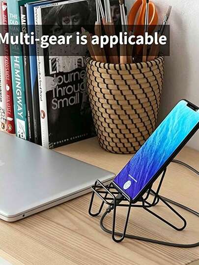 Ins Style Iron Art Phone/Tablet Holder, Slouchy Person Gadget, Adjustable Angle, Minimalist Hollow-Out Heat Dissipation Decor