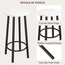 Compact High Table And Stool Set For 2 People With 3 Storage Shelves For Kitchen, Dining Room, Office, Small Spaces, Black And White - Black Sand Panel + Black Tube - View 2
