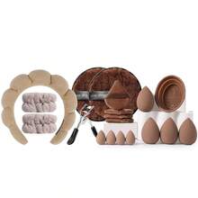 Bộ dụng cụ trang điểm 30 món bao gồm: 10 cọ trang điểm + 1 băng đô cài tóc + 2 dây đeo bát đựng phấn + 1 dụng cụ vệ sinh cọ trang điểm + 1 túi đựng mỹ phẩm và đồ dùng cá nhân đa năng có khóa kéo chống thấm nước + 1 dụng cụ uốn mi + 2 bông mút rửa mặt + 4 bông phấn tam giác + 4 bông mút trang điểm mini + 4 bông mút trang điểm. - Nhiều màu - Xem 13