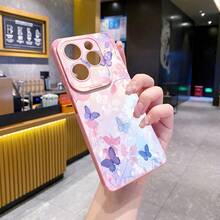 1 chiếc ốp lưng điện thoại chống rơi in hình bướm xanh tím UV, tương thích với Apple/Galaxy. - Hồng - Xem 7