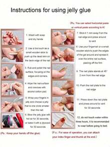 10pcs Minimalist Daily INS Cute Baddie Y2k Hand-Painted French Pink Striped Pentagram Rhinestone Almond-Shaped Short Nail Art Stickers, Press-On Nails - 粉色 - 查看 5