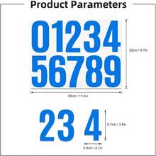 6 Sheets Mailbox Numbers Stickers 60 Pieces 4 Inch Waterproof Viny Self Adhesive House Number Decals Anti Fading Number Signs Signs Home Doors Business Address Number Residence (Blue) - Blue - View 2