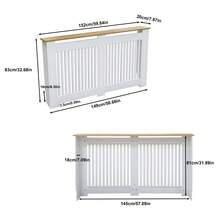UNHO Radiator Cover 83cm High Modern Grill Cabinet MDF Vertical Slat Wooden & White S/M/L - L - 152x20x83cm - View 7
