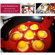 1pc 7-Hole Round Silicone Egg Mold, Egg Cooking Mold Accessory, Baking Tool - Suitable For Kitchen, Party Food, Hotel, Restaurant, Household Essential, Kitchen Accessory - Multicolor - View 6