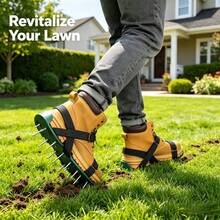 Zapatos con púas para jardín para la aireación del césped, zapatos para aflojar el suelo y el césped de 4,2 cm, herramienta de construcción autonivelante de epoxi - A - Ver 4