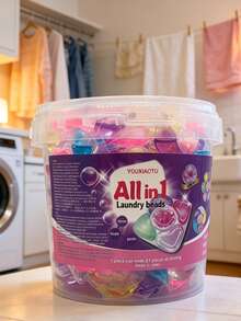 Family Size 5-In-1 Concentrated Laundry Detergent Pods, Fragrant Long-Lasting Scent Beads, Powerful Deep Cleaning Stain Removal, Multi-Effect Softening And Long-Lasting Fresh Fragrance Detergent - Liquid - View 3