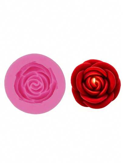 1pc Multi-Purpose Rose Silicone Mold, Candle Pouring Mold, Soap Mold, Resin Mold, DIY Soft Clay Epoxy Decoration Mold, Handmade Decoration Art Tool, Plaster Aromatherapy Decor Mold