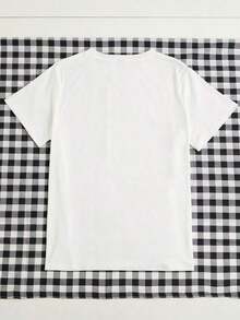 Women's Short-Sleeved, Round-Neck Casual T-Shirt With Heart Print, Perfect For Summer Wear And New Year's Gifts, Printed Blouses For Women. Leisure - 白色 - 查看 2