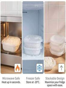 Bộ 6/4/2 bát dùng trong lò vi sóng có nắp đậy, bát hấp nhỏ dùng trong lò vi sóng, thích hợp để hấp rau củ, có thể dùng làm bát mì ramen, bát salad, hộp đựng thực phẩm nhà bếp. - Xem 3