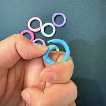 150pcs Colorful Rings + 10pcs Lobster Clasps + 10pcs Spring Rings Zinc Alloy Casual Fruit Keychain Accessories, Rust-Resistant, Suitable For Keychains, Backpack Hangers, Gifts, DIY, Versatile Combination - 150 Colored Rings + 10 Door Latches + 10 Spring Rings - View 5