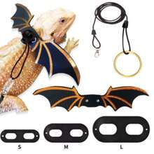 1pc Adjustable Leather Lizard Harness & Leash Set With Colorful Wings, Suitable For Small Pets Outdoor/Indoor Training - Multicolor - View 7