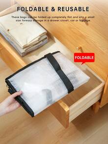 10 túi đựng đồ khóa kéo trong suốt dung tích lớn, hộp đựng vải di động chống nước & chống ẩm, túi hữu cơ gấp gọn, phù hợp cho quần áo, chăn ga, đồ chơi, gối, chăn, chăn bông, túi đựng đồ du lịch, lưu trữ và sắp xếp theo mùa, quà tặng lễ hội, phòng ngủ, vật phẩm hữu cơ, lưu trữ tại nhà, áo thun trắng nữ, đồ lót đen nữ, quần áo mùa đông nữ, váy - màu đen - Xem 7